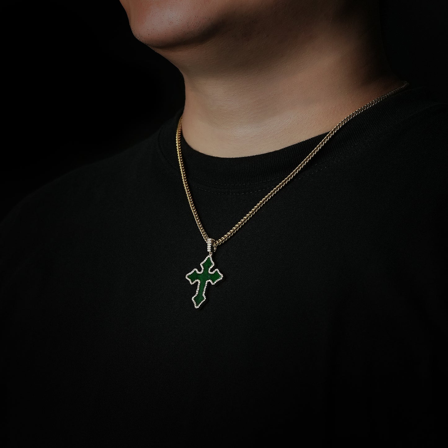 Green Jade Gothic Cross