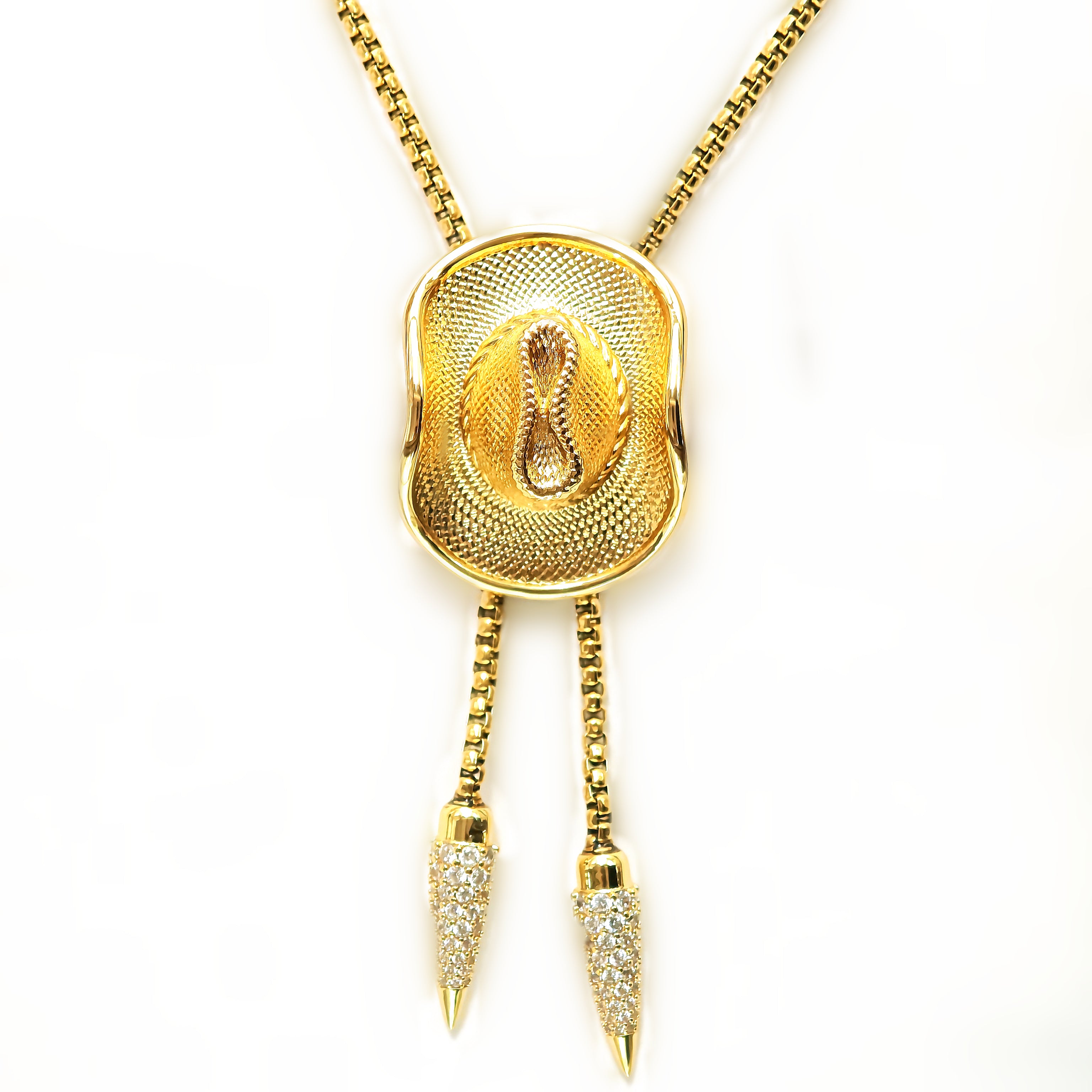 送料関税込【King Ice】COWBOY HAT BOLO TIE NECKLACE☆国内発♪ Cowboy Hat Bolo Tie Necklace – Aurum Boss