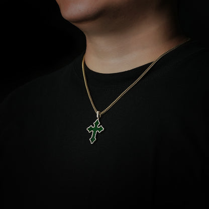 Green Jade Gothic Cross