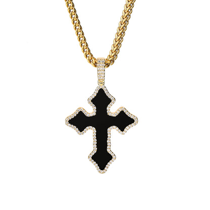 Agate Gothic Cross Pendant