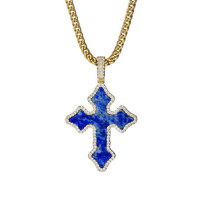 Lapis Lazuli Gothic Cross Pendant