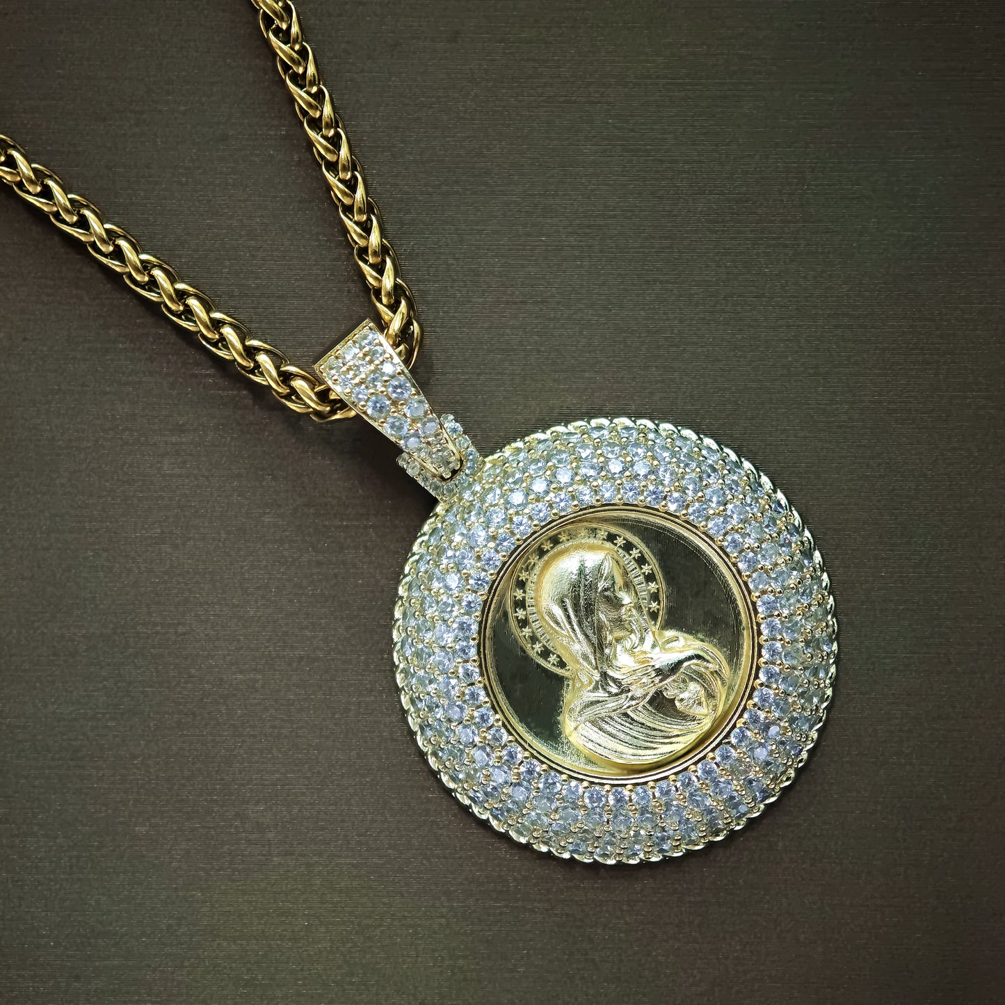 Gold Virgin Mary Pendant
