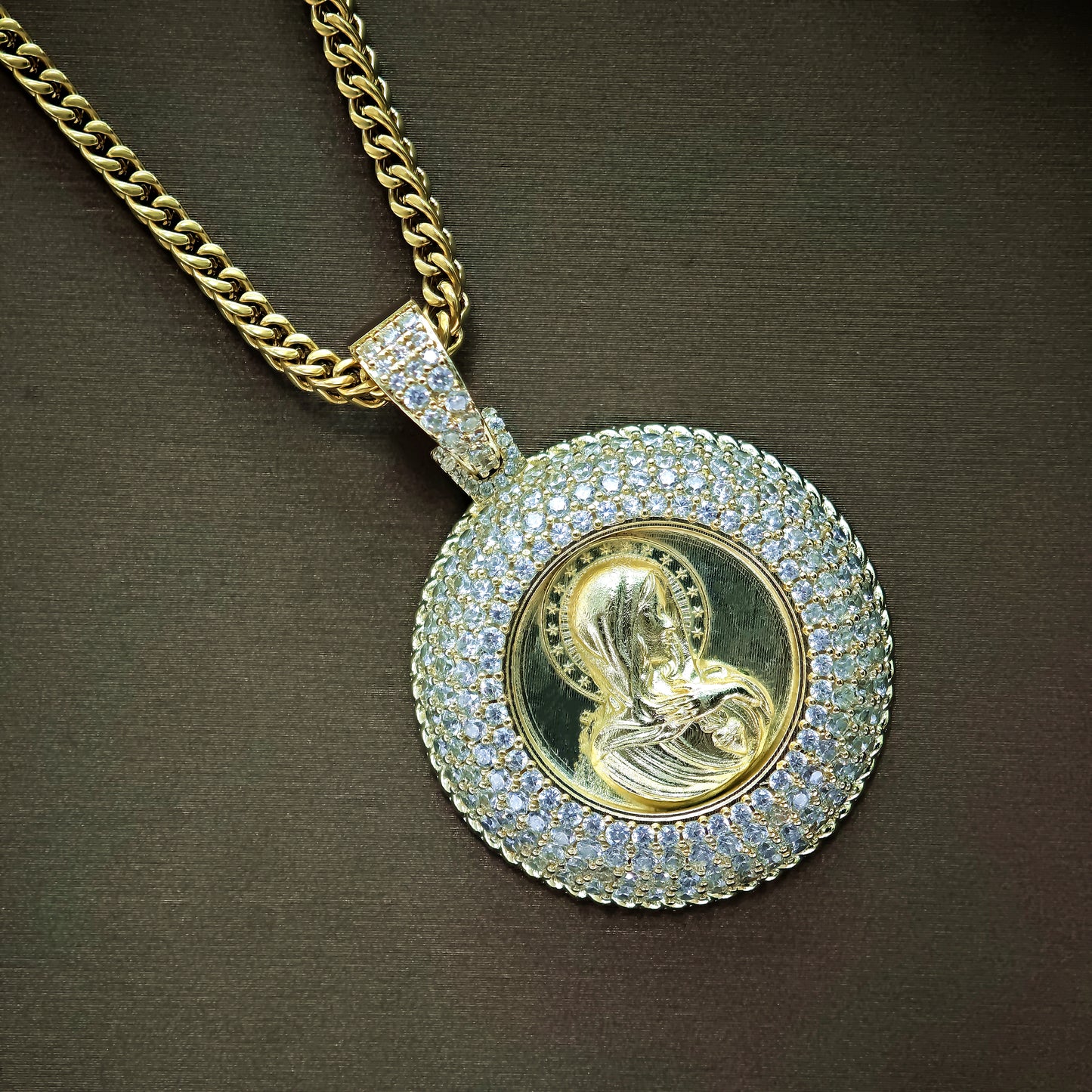 Gold Virgin Mary Pendant