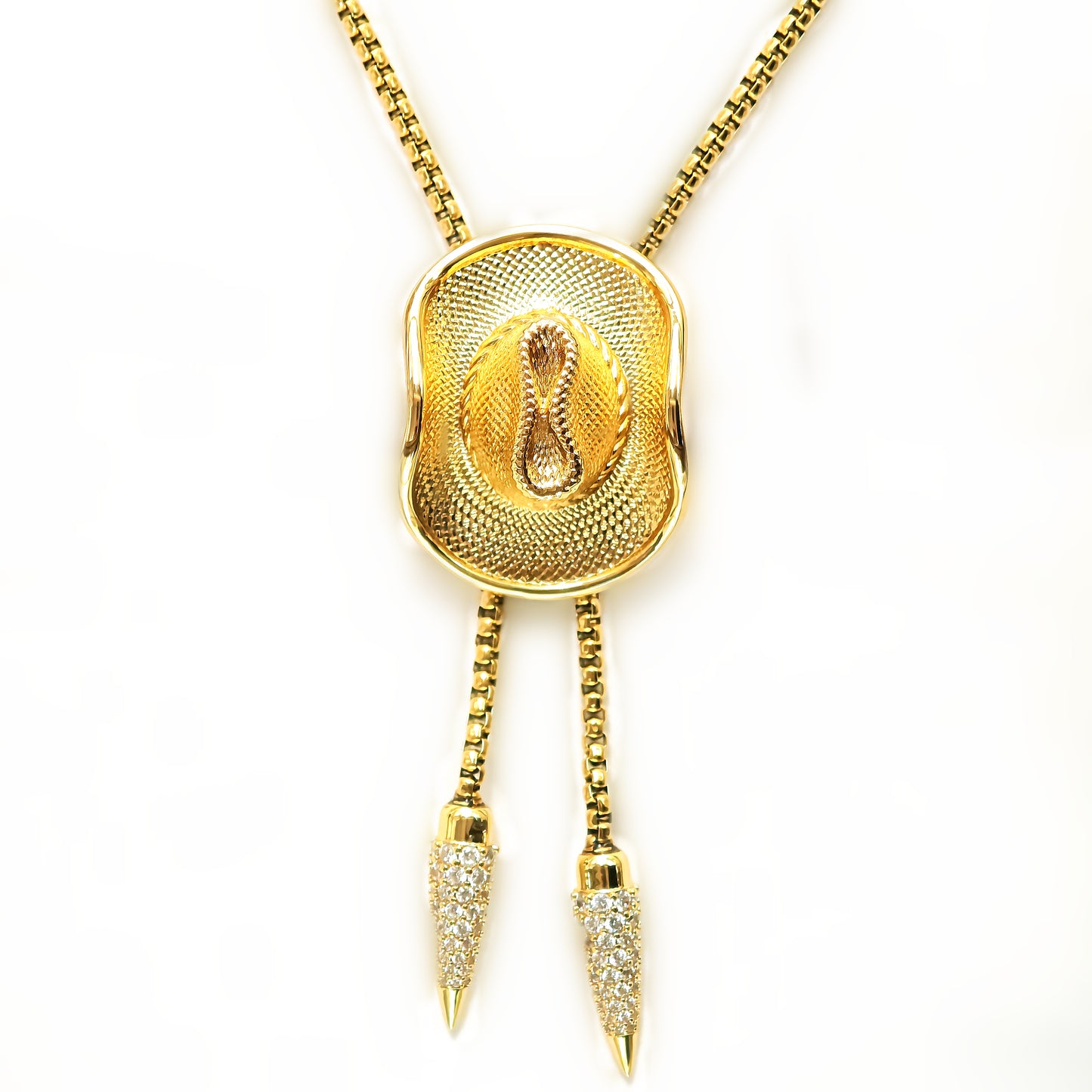 Cowboy Hat Bolo Tie Necklace
