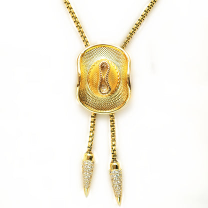 Cowboy Hat Bolo Tie Necklace