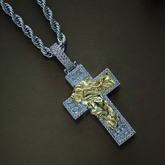 Baguette Crucifix Cross Pendant